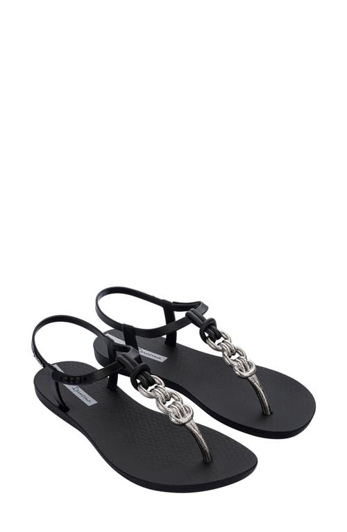 Ipanema Connect T-Strap Sandal Black/Silver at Nordstrom,