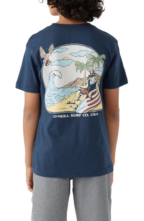 Shop O'neill Kids' Independence Graphic T-shirt In Navy