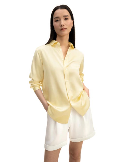 Shop Lilysilk Golden Cocoon Tailored Shirt In Undyed Natural Golden