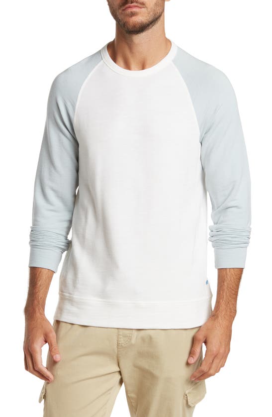 Jason Scott Sheldon Raglan Sweater In Ivory/ Celestial Blue