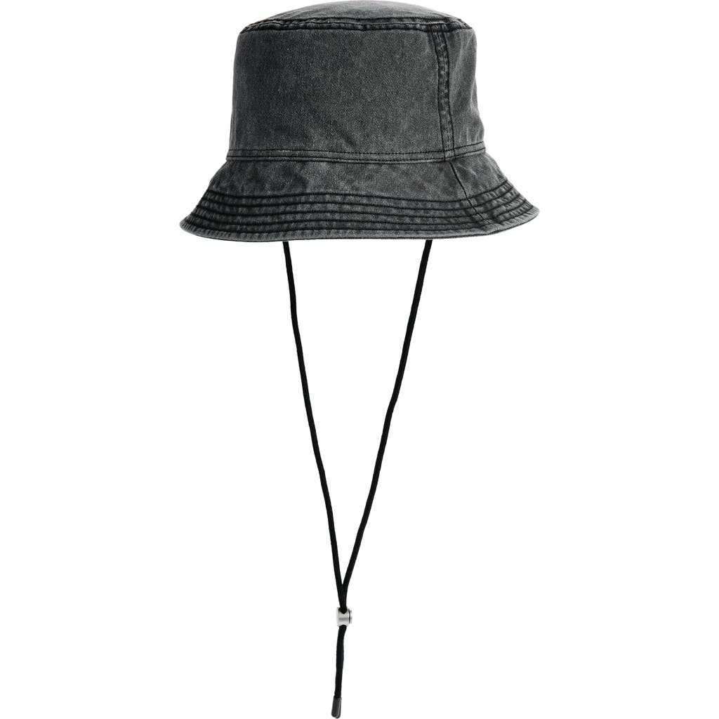 & Other Stories Denim Bucket Hat In Black Dark