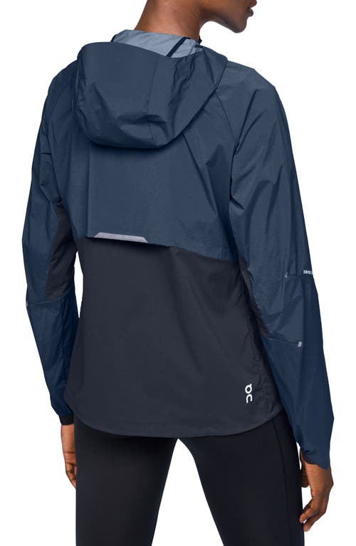 Shop On Core Hooded Packable Running Jacket In Denim/navy