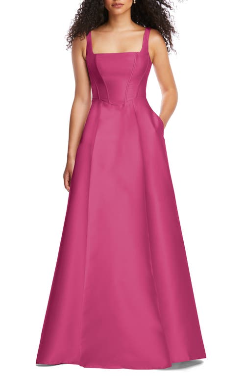 Alfred Sung Corset Satin Gown at Nordstrom,