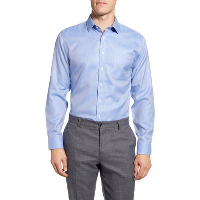 Nordstrom Shop Smartcare Trim Fit Chevron Dress Shirt - Blue