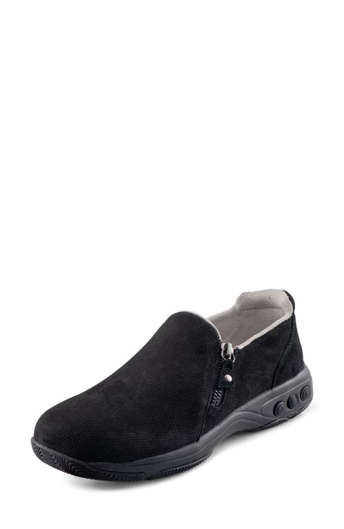 Margot Slip-On Sneaker in Black Nubuck Leather