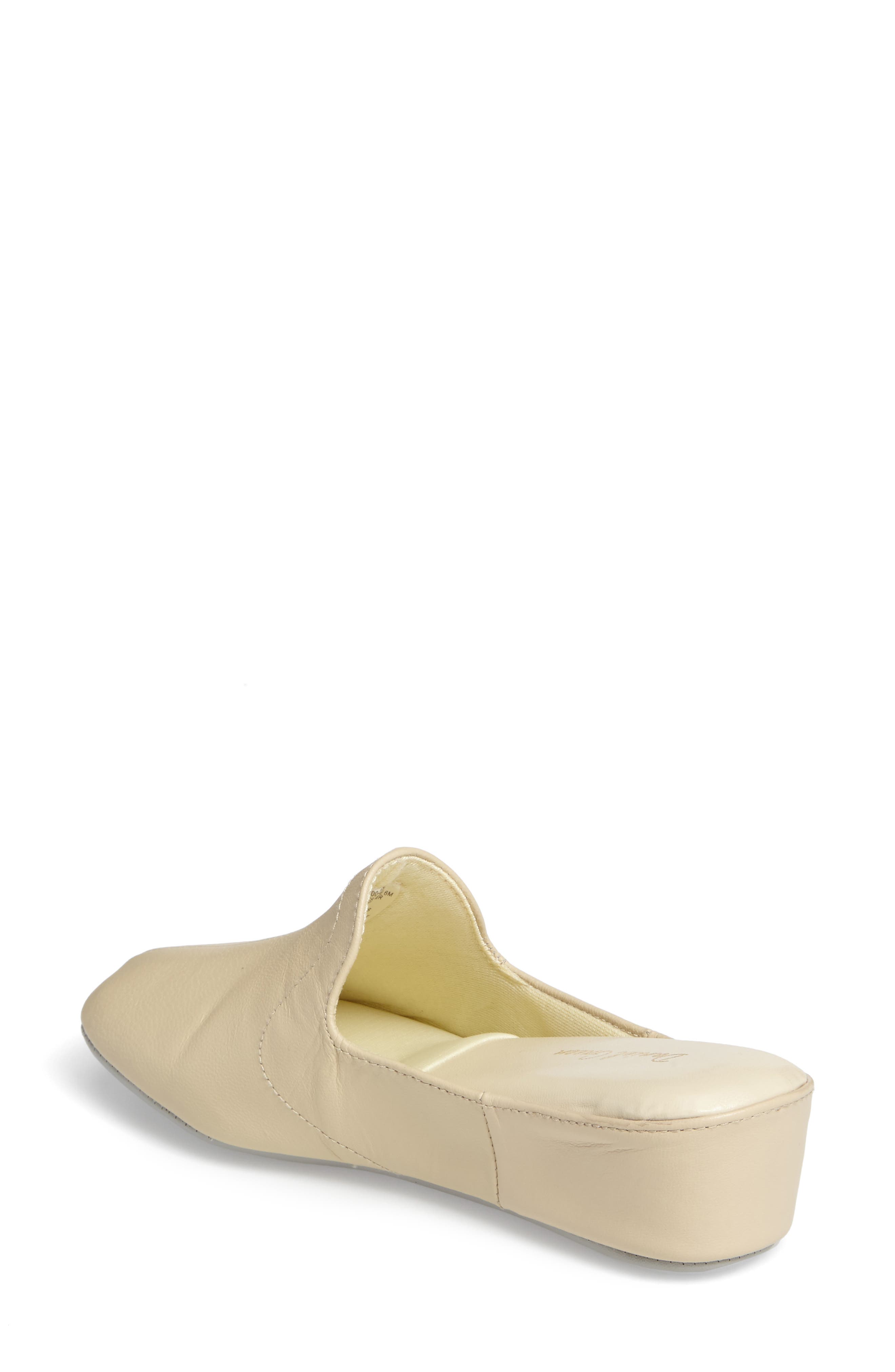 Daniel Green Glamour Scuff Slipper in Bone Leather Smart Closet