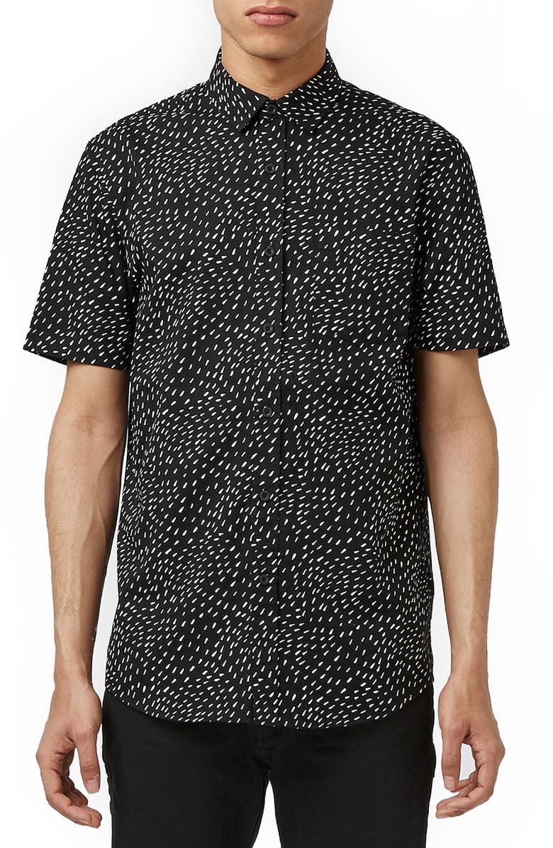 Topman Slim Fit Short Sleeve Print Shirt | Nordstrom