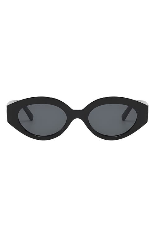 Fifth & Ninth Emily 52mm Oval Polarized Sunglasses In Black/black