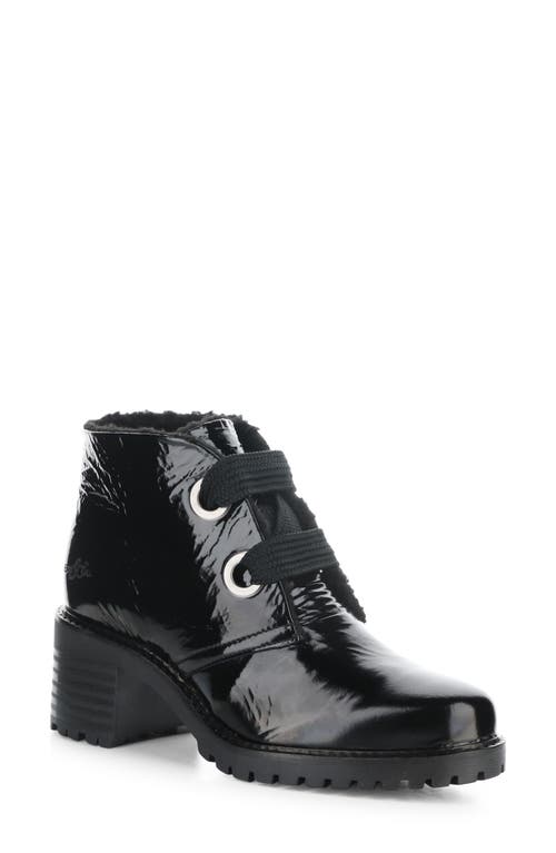 Bos. & Co. Index Leather Ankle Boot In Black Patent/mini Sherpa