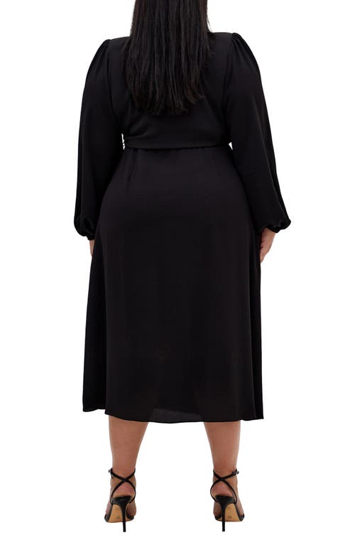 Shop City Chic Arizona Long Sleeve Wrap Dress In Black