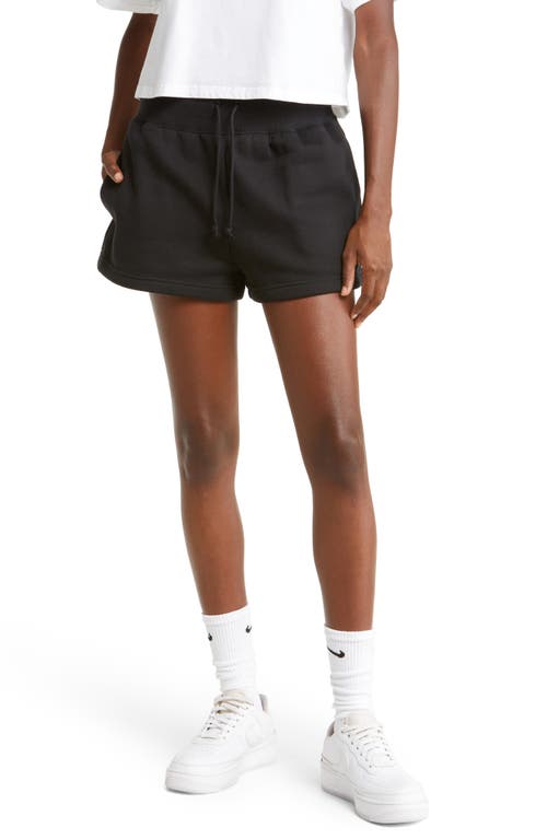 Nike Women's Phoenix Fleece Knit Shorts in 010 Black/sail
