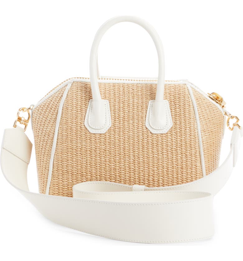 Givenchy Mini Antigona Raffia & Leather Top Handle Bag | Nordstrom