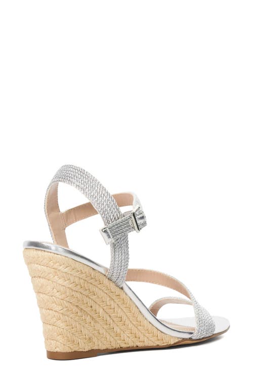 Dune London Kaias Espadrille Ankle Strap Wedge Sandal In Silver