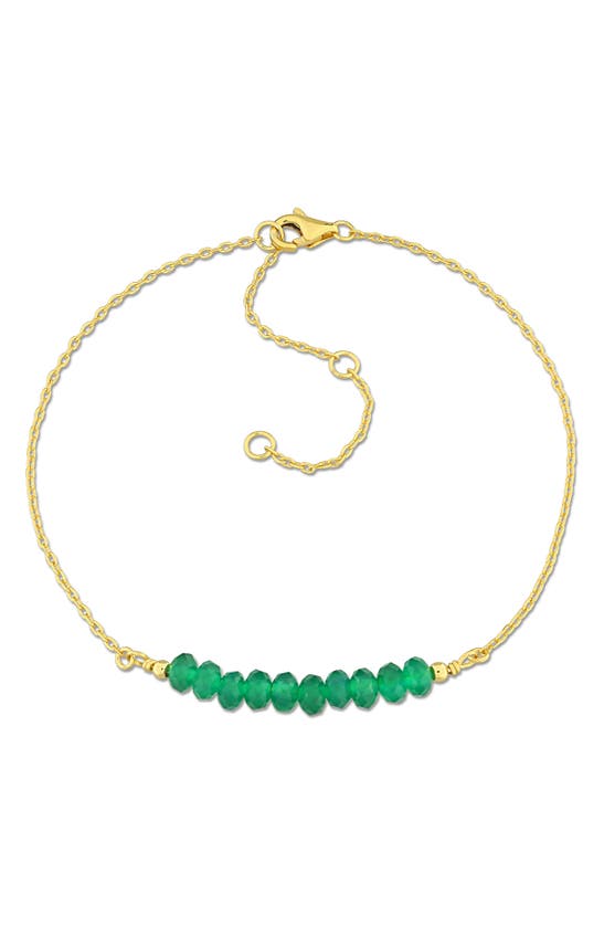 Delmar Beaded Chain Bracelet In Green Onyx