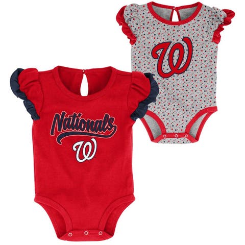 Newborn & Infant Red/Heathered Gray Washington Nationals Scream & Shout Two-Pack Bodysuit Set
