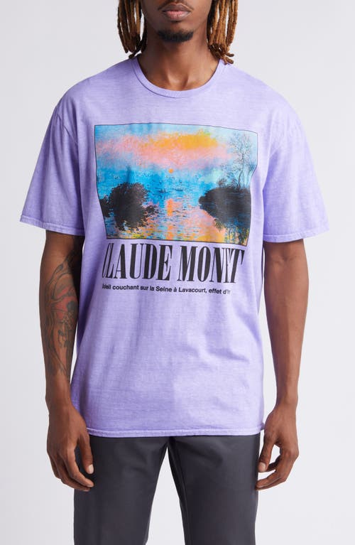 x Claude Monet Soleil Cotton Graphic T-Shirt in Violet Pigment