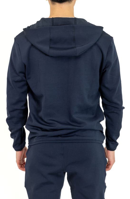 Pino By Pinoporte Stretch Cotton Blend Windbreaker Jacket In Navy