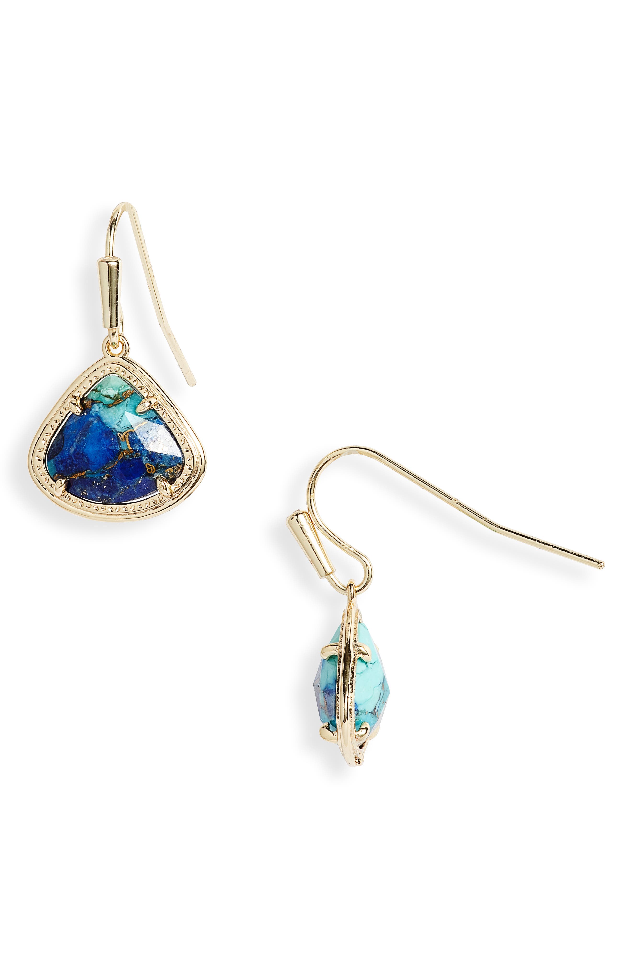 Jewellery Earrings Chandelier Earrings Waterfall turquoise chandelier crystal pave earrings 