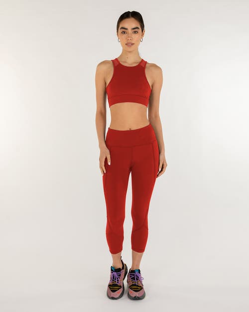 Shop Rebody Active Power Up Silkiflex Leggings 21.5" In Mars Red