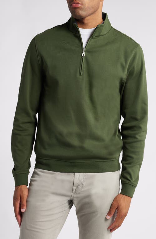 Scott Barber Pima Cotton Interlock Quarter Zip Pullover in Duffel 