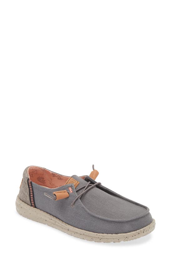 Shop Hey Dude Wendy Boat Shoe In Washed Charcoal