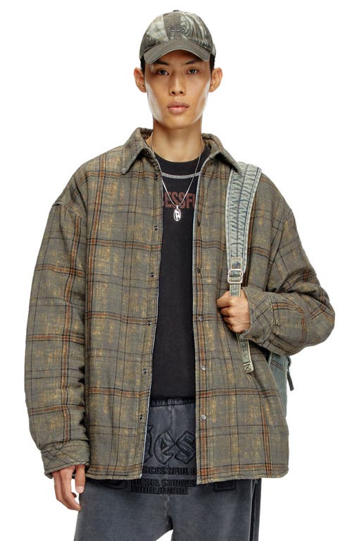 Shop Diesel ® Hamme Plaid Jacket In Hazelnut