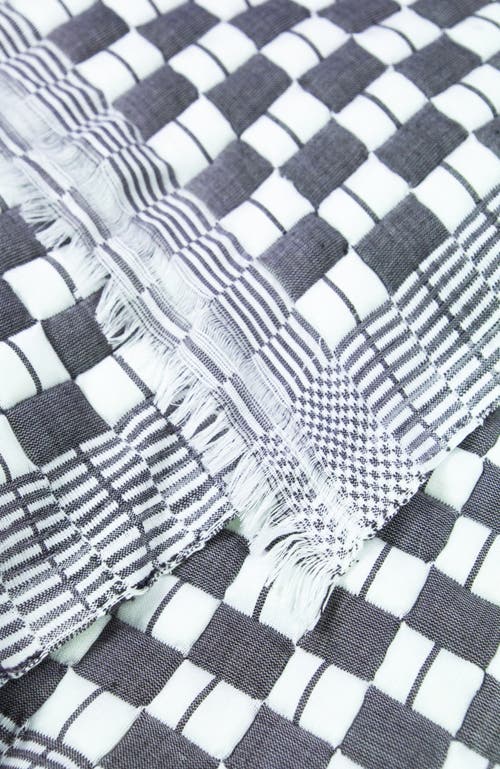 ARCHIVE NEW YORK ARCHIVE NEW YORK SUZANI QUILTED HANDWOVEN CHECKERED COTTON THROW BLANKET 