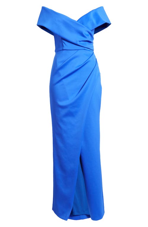 Prisma Off the Shoulder Gown in Vibrant Blue