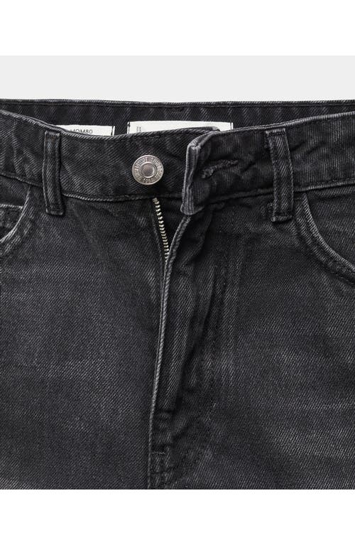 Mango High Waist Mom Fit Denim Shorts In Black Denim