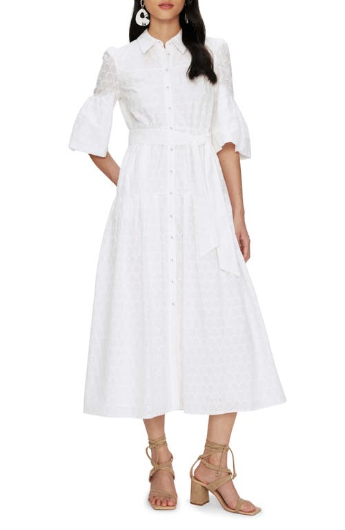 Diane von Furstenberg Aveena Eyelet Embroidered Cotton Shirtdress Ivory at Nordstrom,