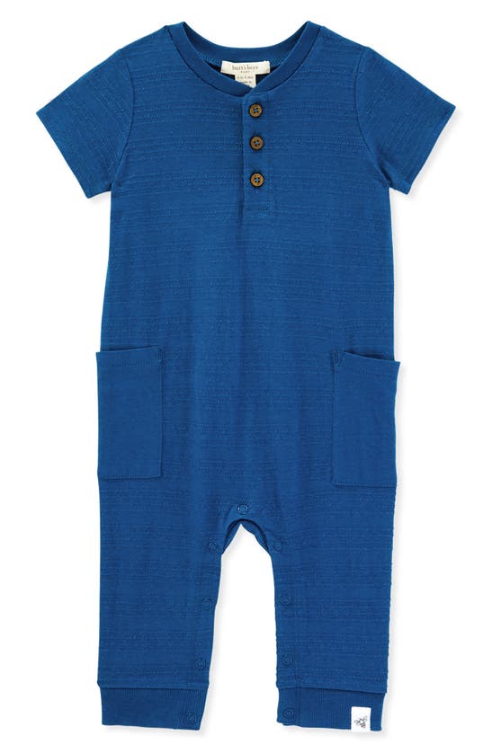 Burt's Bees Baby Babies' Dotted Jacquard Jumpsuit In Swordfish