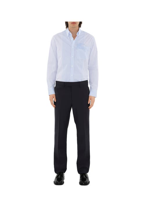 Burberry Classic Fit Triple Stud Wool Mohair Tailored Trousers In Navy