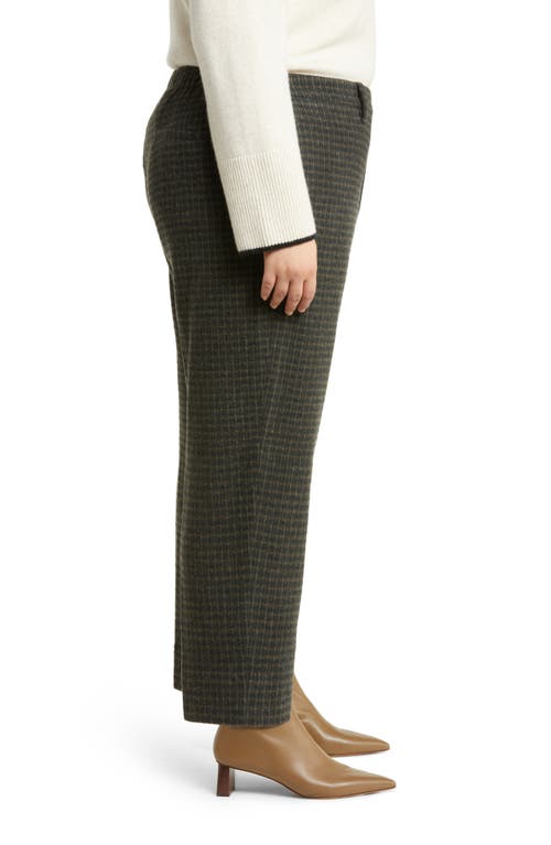 Vince Wool Blend Plaid Crop Pants In Azure Check