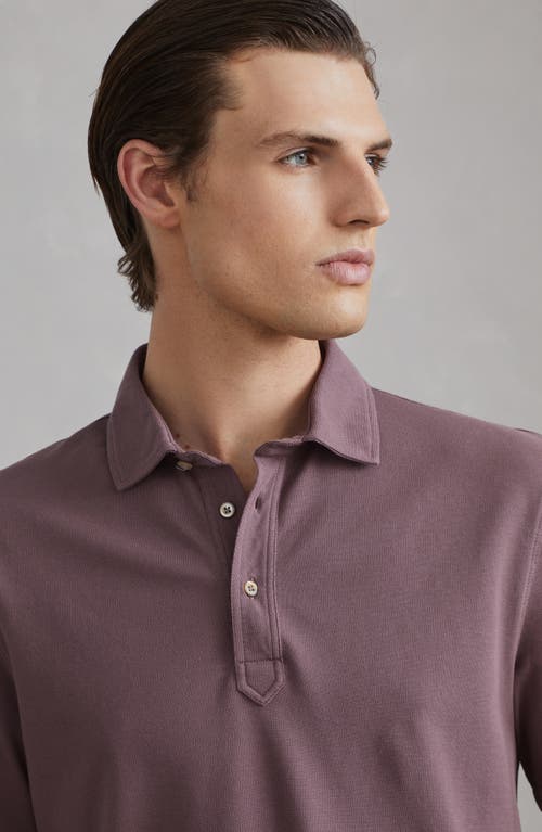 Shop Brunello Cucinelli Piqué Polo Shirt In Light Purple