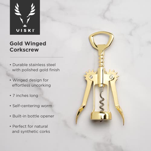 Viski Belmont Winged Corkscrew In Gold
