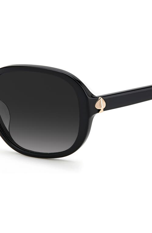 Shop Kate Spade New York Izabella 55mm Gradient Oval Sunglasses In Black Gold/grey
