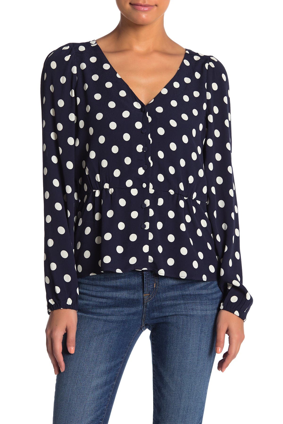 peplum polka dot top