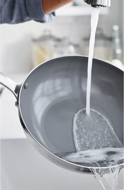 Greenpan Chatham Anodized Stainless Ceramic Nonstick Wok In Stainless Steel
