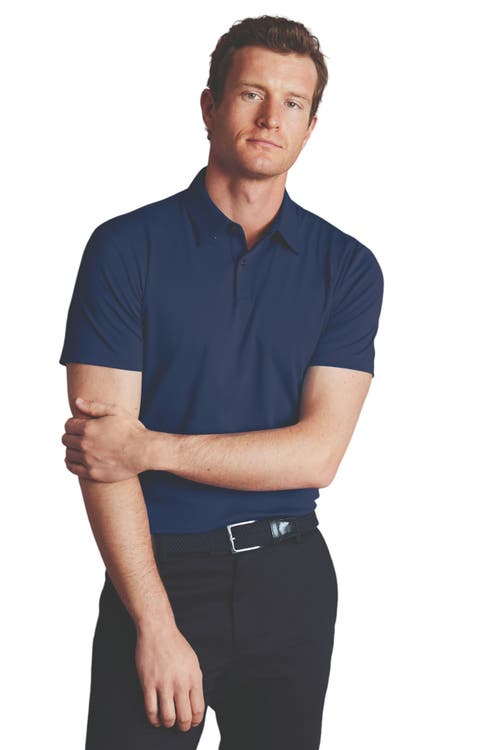 Charles Tyrwhitt Plain Short Sleeve Jersey Polo in French Blue 