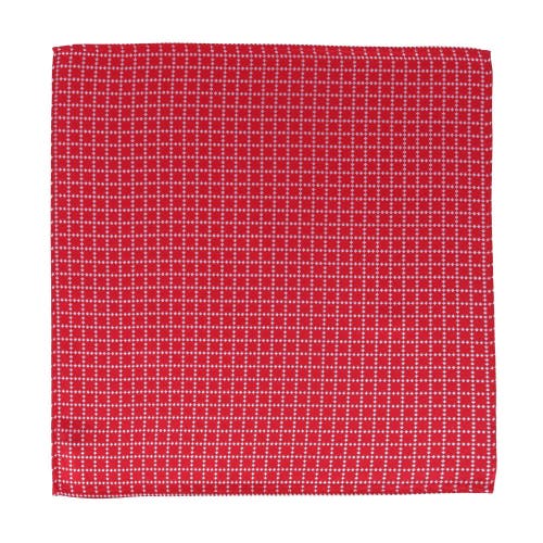 Trafalgar Rowan Geometric Pattern 12x12 Silk Pocket Square In Red