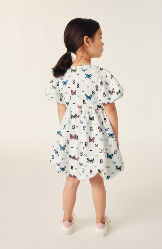 Shop Baker By Ted Baker Kids' Floral Butterfly Puff Sleeve Bubble Hem Dress In White