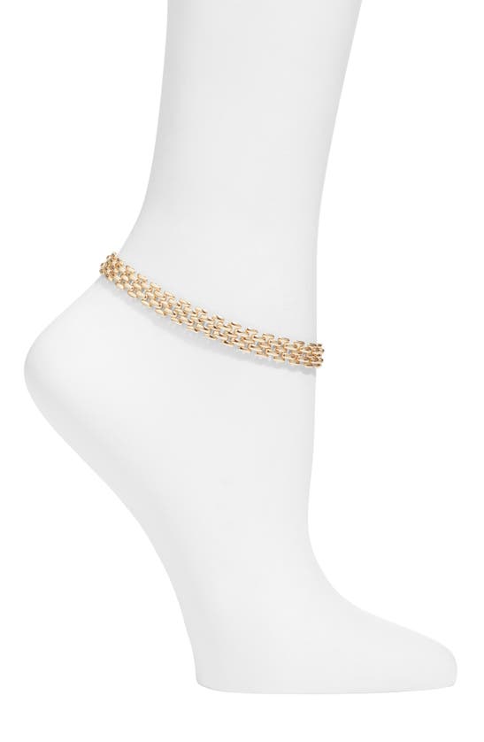 Jenny Bird Francis Mesh Chain Anklet In Gold