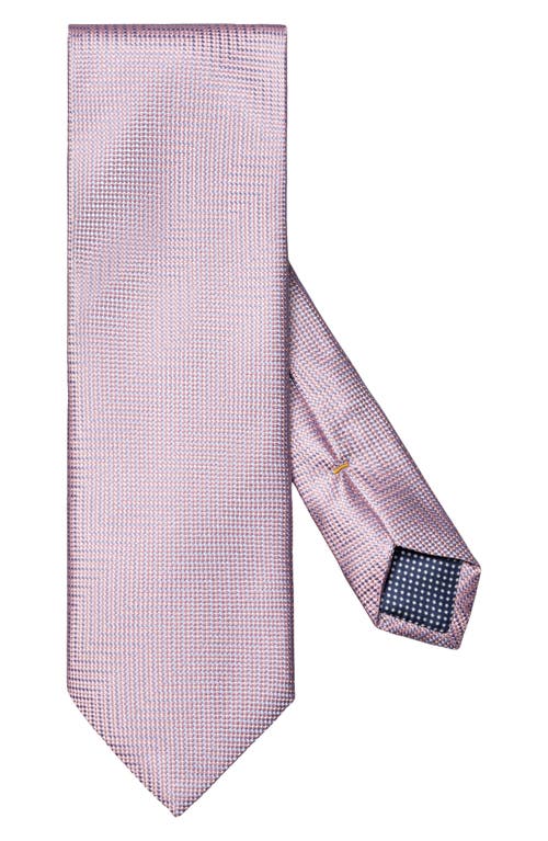 Shop Eton Herringbone Microdot Silk Tie In Medium Pink