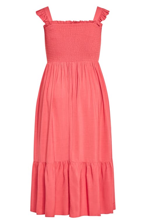 CITY CHIC CITY CHIC HALLY SMOCKED MIDI SUNDRESS 