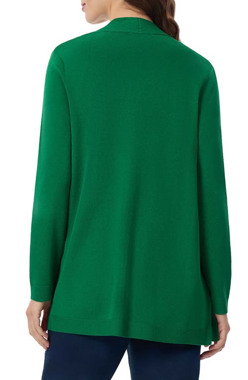 Shop Jones New York Open Front Cardigan In Deep Clover