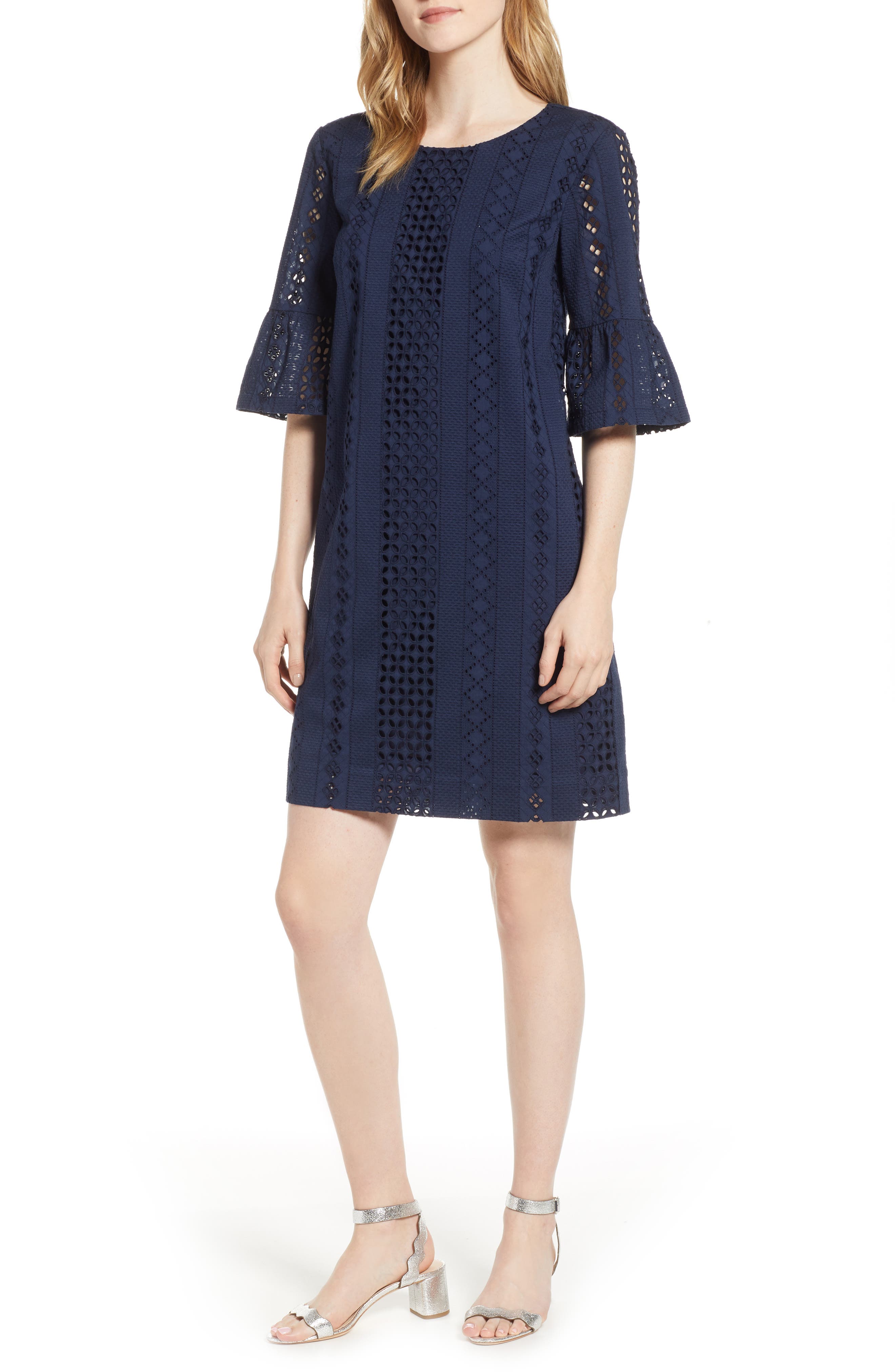 J.crew Flutter Sleeve Eyelet Dress