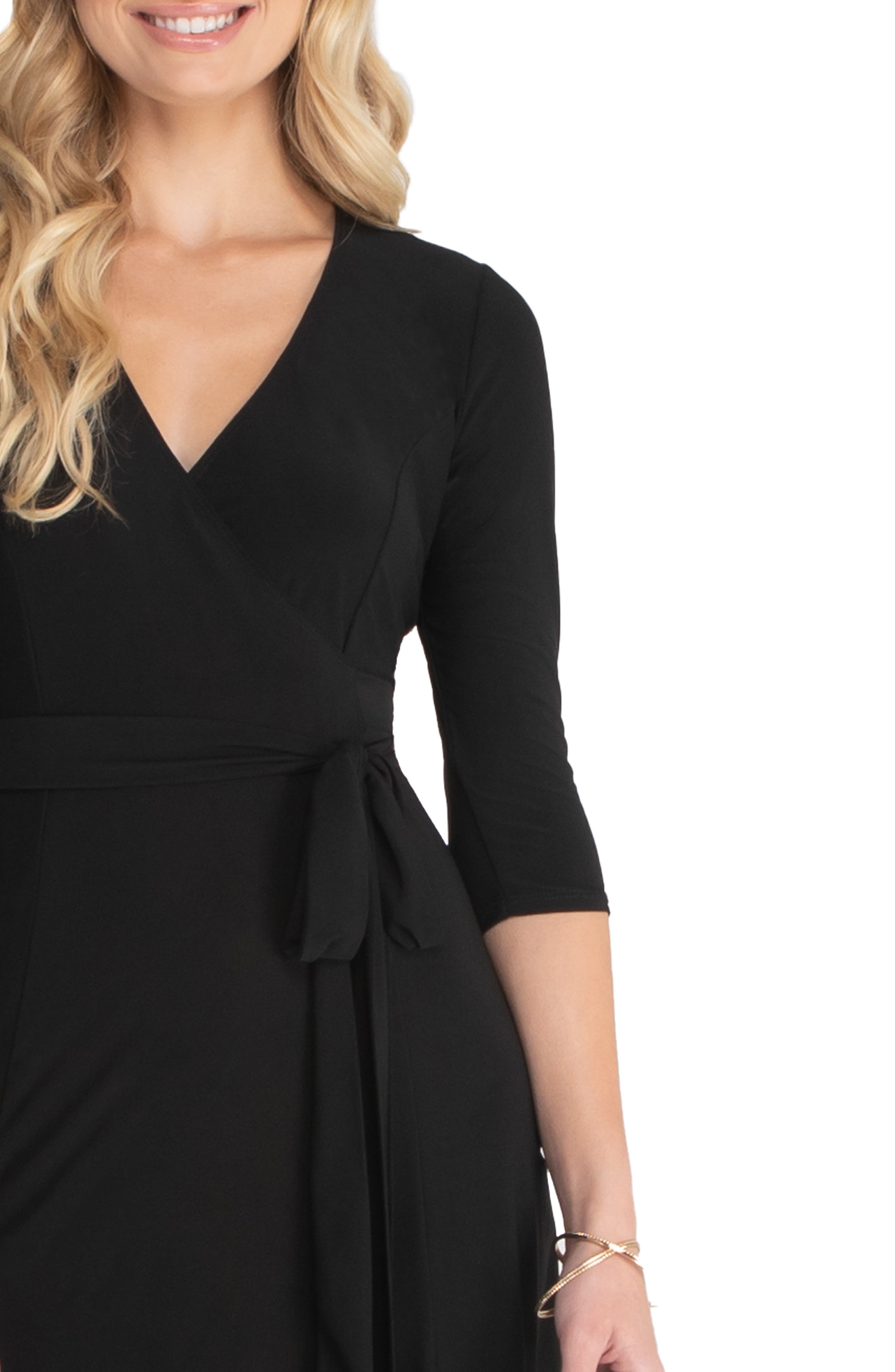 Kiyonna Women's Essential Wrap Dress Black Size 2X