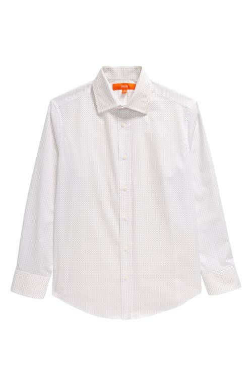 Tallia Kids' Polka Dot Dress Shirt In White/lavender