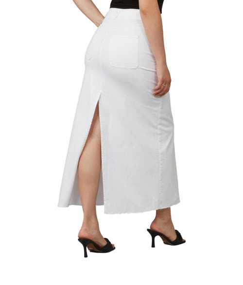 Lola Jeans Madlyn High Rise Maxi Skirt In White