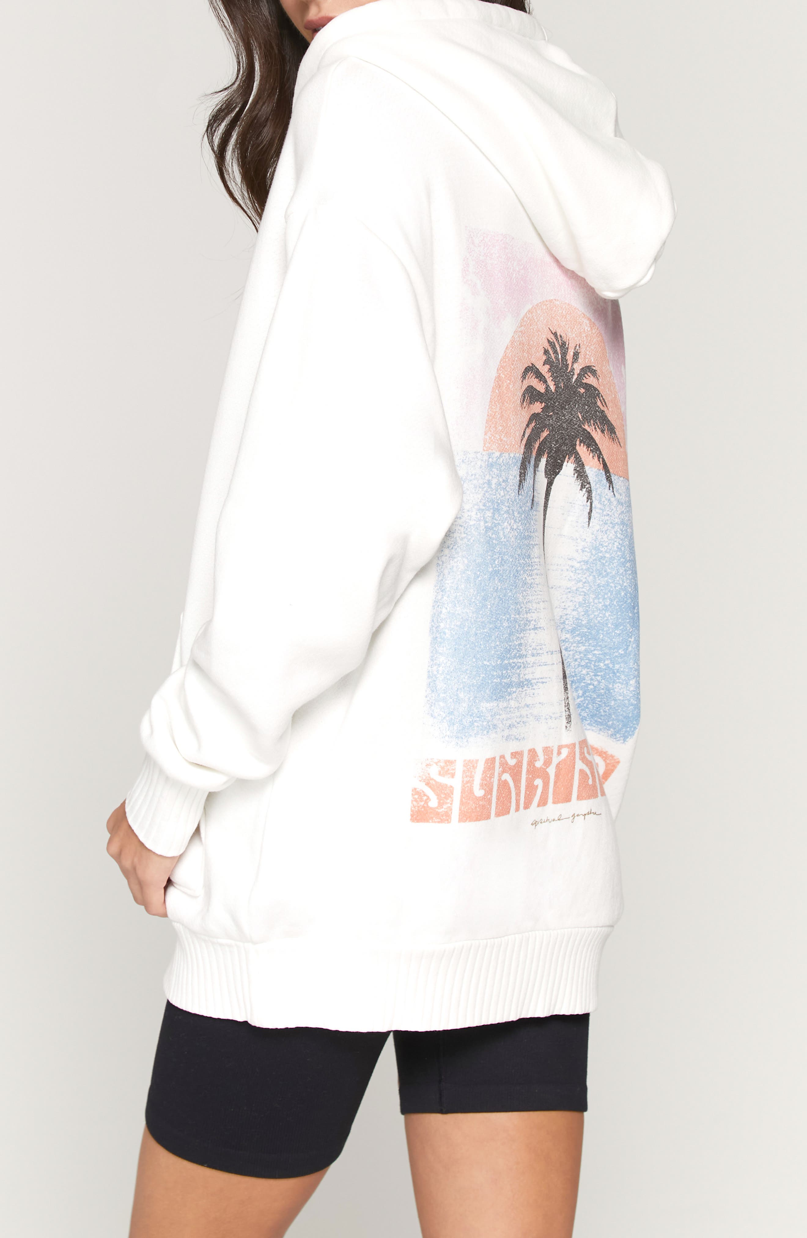 graphic zip up sweater